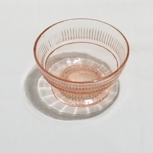 Pink Sherbet Depression Glass & Mint Dish with Handle by Anchor Hocking - Picture 4 of 6